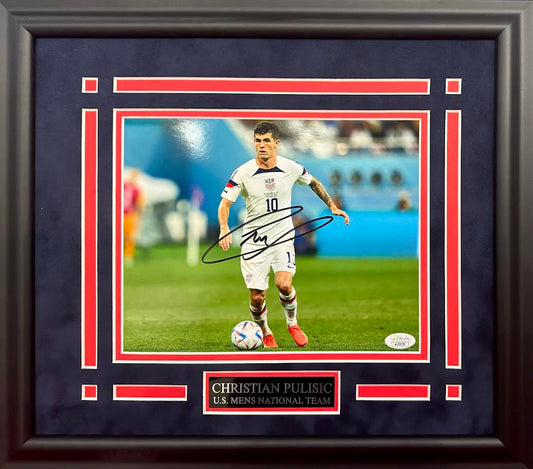 Christian Pulisic Autographed Hand Signed Custom Framed 8x10 U.S. Men's National Team Photo - JSA COA