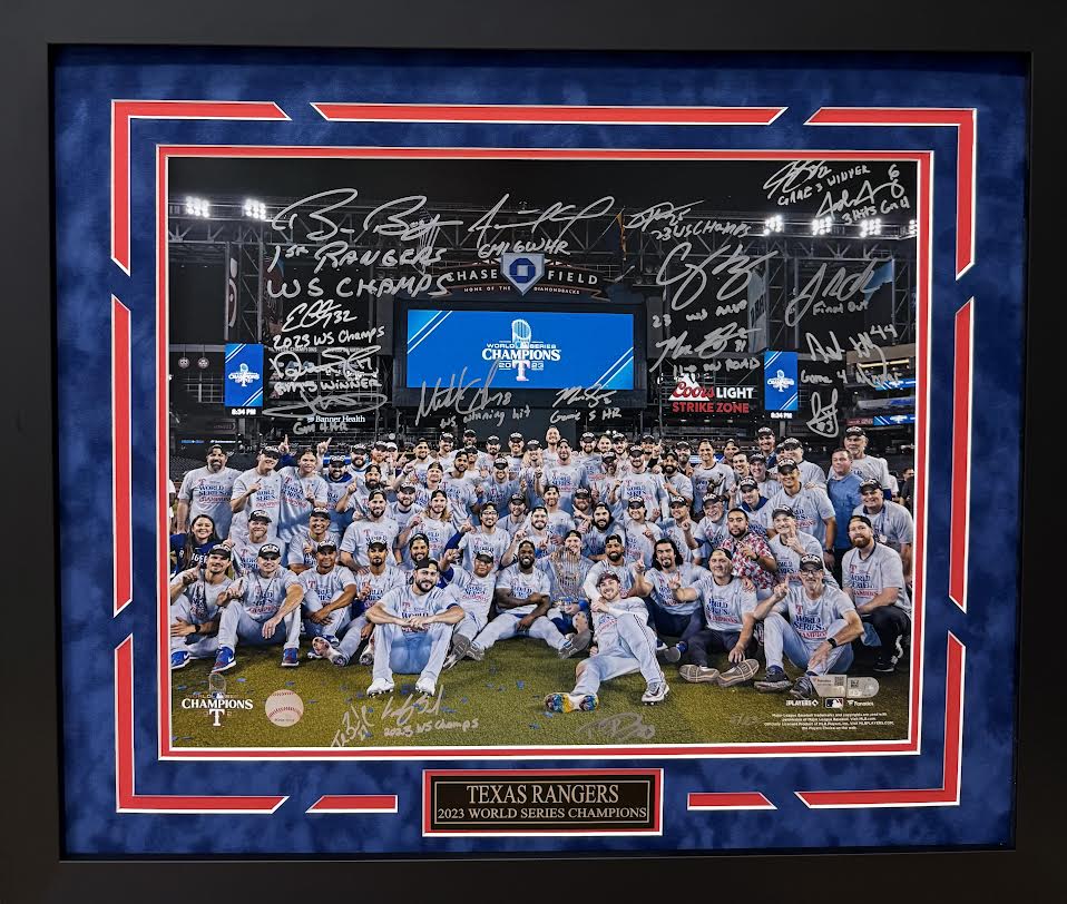 Texas Rangers 2023 World Series Team Signed 16x20 Photo - Fanatics COA