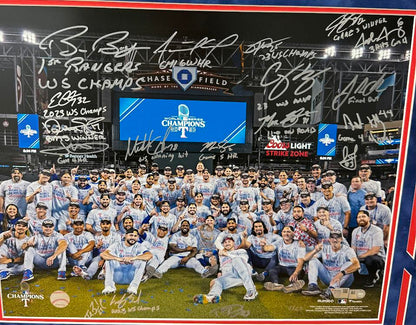 Texas Rangers 2023 World Series Team Signed 16x20 Photo - Fanatics COA