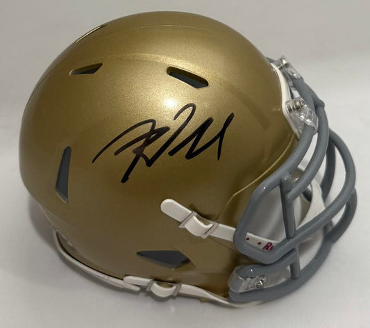 Riley Leonard Autographed Hand Signed Notre Dame Mini Helmet - PSA COA