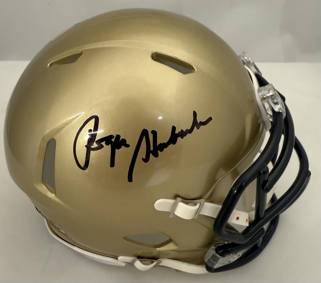 Roger Staubach Autographed Hand Signed Navy Mini Helmet - Beckett COA