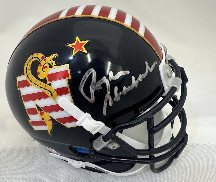 Roger Staubach Autographed Hand Signed Navy Mini Helmet - Beckett COA