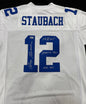 Roger Staubach Autographed Hand Signed Custom Dallas Cowboys Jersey W/ 3 Insc. - Beckett COA