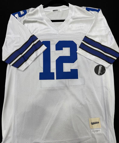 Roger Staubach Autographed Hand Signed Custom Dallas Cowboys Jersey W/ 3 Insc. - Beckett COA