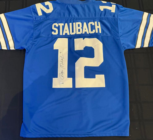 Roger Staubach Autographed Hand Signed Mitchell & Ness Throwback Dallas Cowboys Jersey - JSA COA