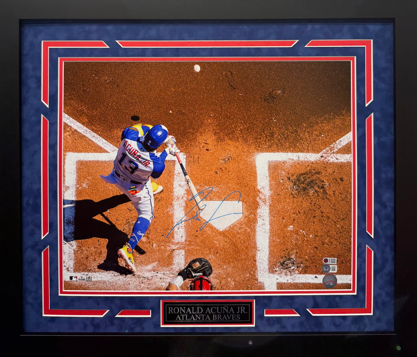 Ronald Acuna Jr. Autographed Hand Signed Custom Framed 16x20 Atlanta Braves Photo - Beckett COA