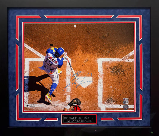 Ronald Acuna Jr. Autographed Hand Signed Custom Framed 16x20 Atlanta Braves Photo - Beckett COA