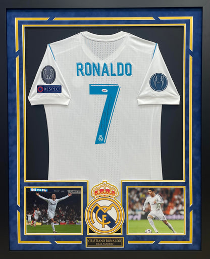 Cristiano Ronaldo Autographed Hand Signed Custom Framed Madrid Jersey - Beckett COA