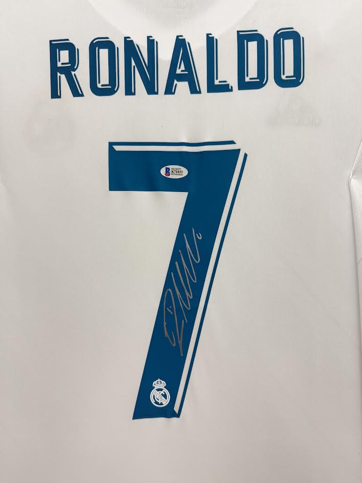 Cristiano Ronaldo Autographed Hand Signed Custom Framed Madrid Jersey - Beckett COA