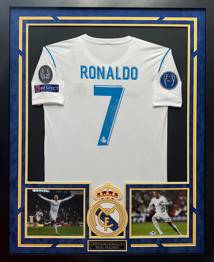 Cristiano Ronaldo Autographed Hand Signed Custom Framed Real Madrid Jersey - Beckett COA