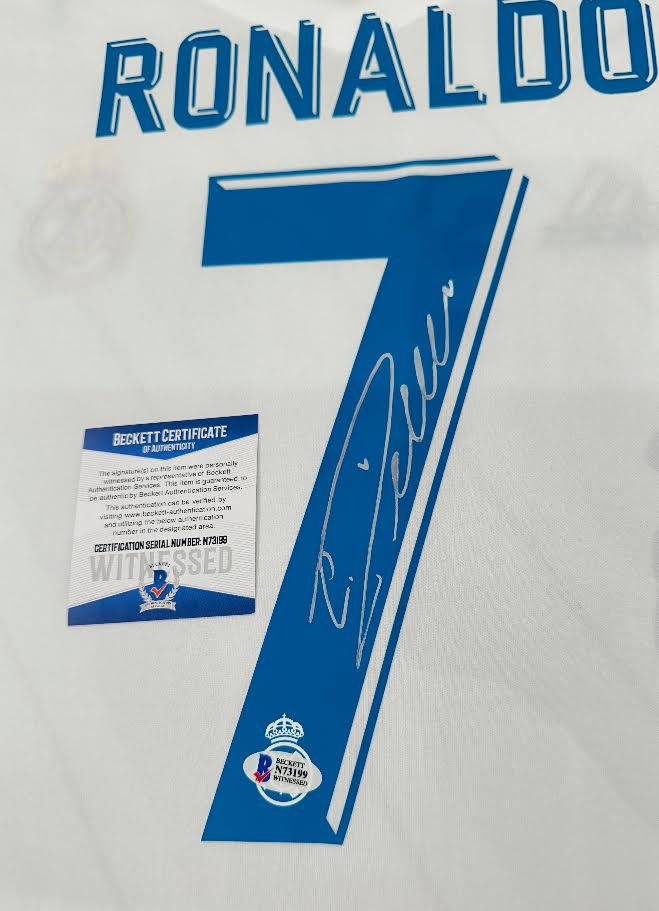 Cristiano Ronaldo Autographed Hand Signed Custom Framed Real Madrid Jersey - Beckett COA