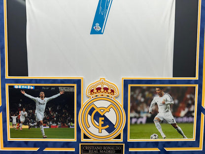 Cristiano Ronaldo Autographed Hand Signed Custom Framed Real Madrid Jersey - Beckett COA