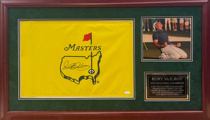 Rory Mcilroy Autographed Hand Signed Custom Framed Masters Flag - JSA COA