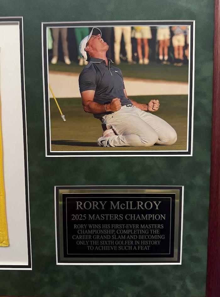 Rory McIlroy Autographed Hand Signed Custom Framed Masters Flag - JSA COA