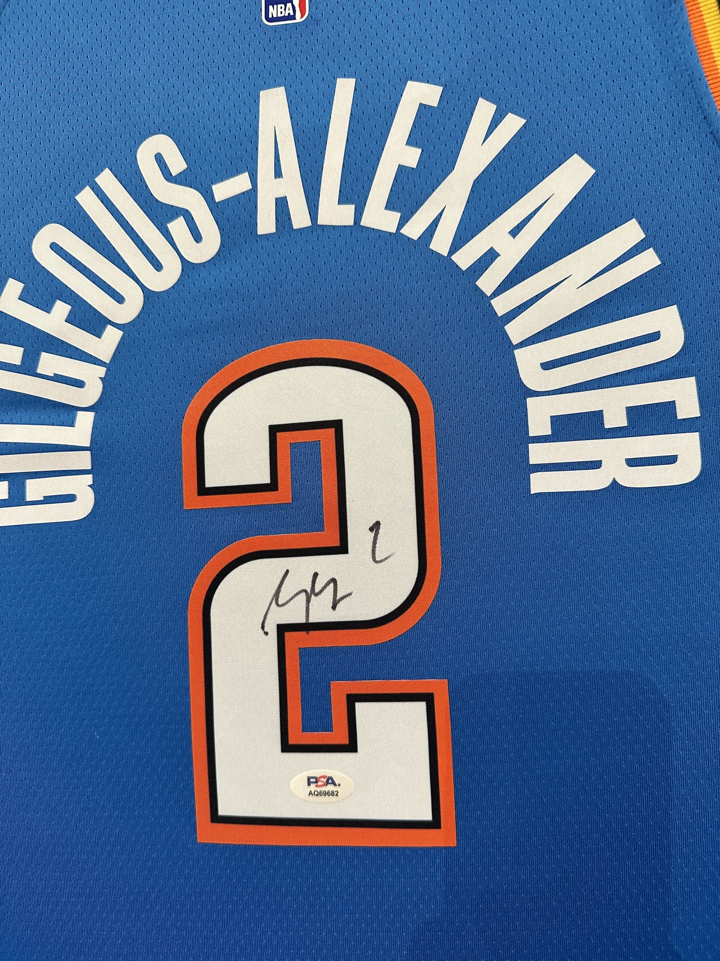 Shai Gilgeous-Alexander Autographed Hand Signed Custom Framed Oklahoma City Thunder Jersey - PSA COA
