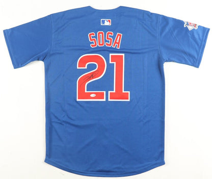 Sammy Sosa Autographed Hand Signed Chicago Cubs Nike Authentic Jersey - JSA COA