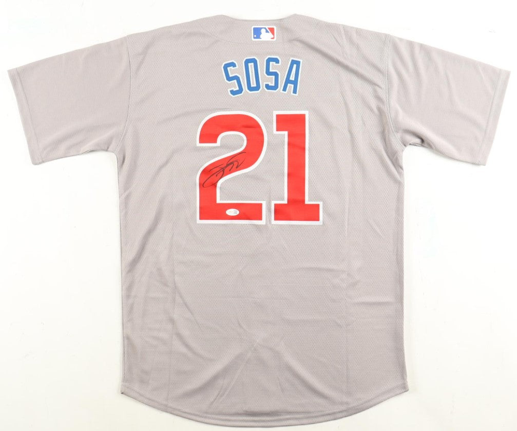 Sammy Sosa Autographed Hand Signed Chicago Cubs Nike Authentic Jersey - JSA COA