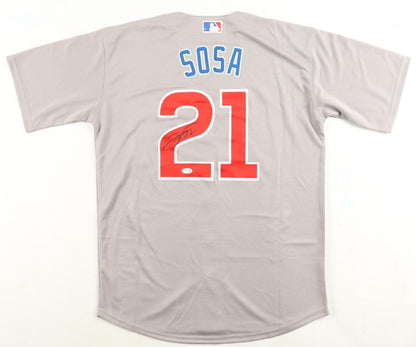 Sammy Sosa Autographed Hand Signed Chicago Cubs Nike Authentic Jersey - JSA COA