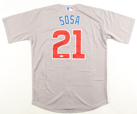 Sammy Sosa Autographed Hand Signed Chicago Cubs Nike Authentic Jersey - JSA COA