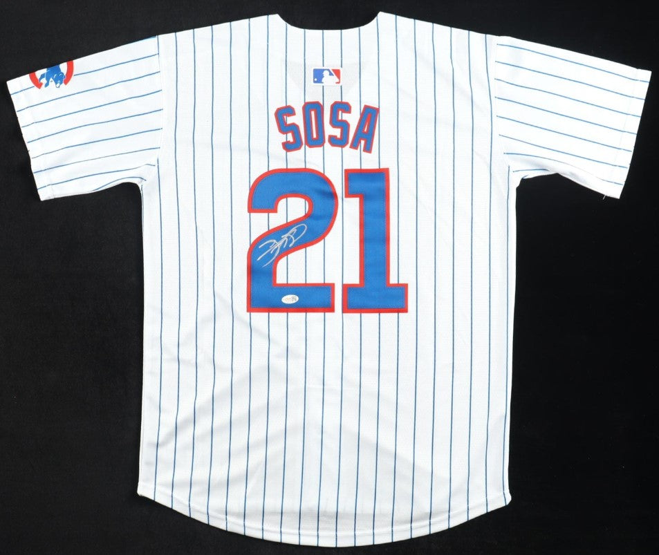 Sammy Sosa Autographed Hand Signed Chicago Cubs Nike Authentic Jersey - JSA COA