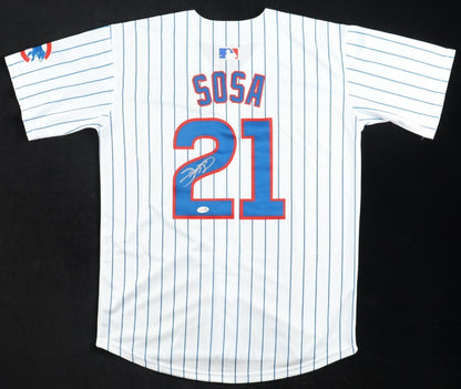 Sammy Sosa Autographed Hand Signed Chicago Cubs Nike Authentic Jersey - JSA COA