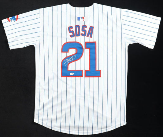 Sammy Sosa Autographed Hand Signed Chicago Cubs Nike Authentic Jersey - JSA COA