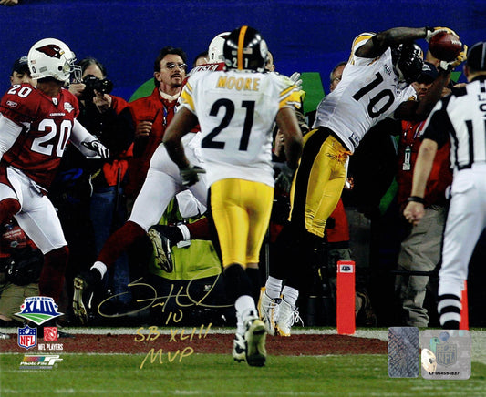 Santonio Holmes Autographed Hand Signed 8x10 Pittsburgh Steelers Horizontal Photo - Player Holo