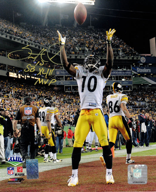 Santonio Holmes Autographed Hand Signed 8x10 Pittsburgh Steelers Vertical Photo - GTSM Holo