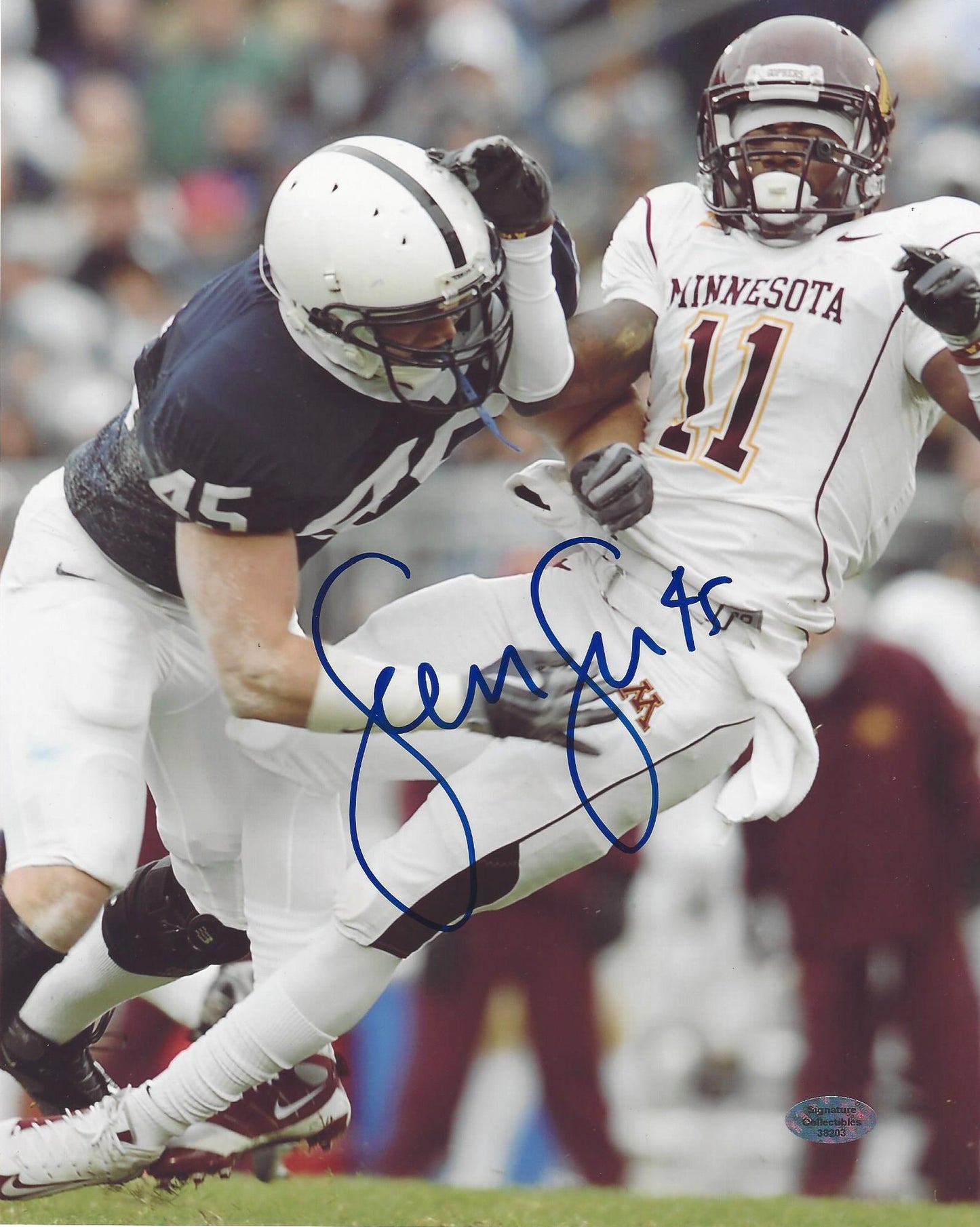 Sean Lee Autographed Hand Signed Vertical 8x10 Penn State Photo