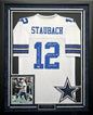 Roger Staubach Autographed Hand Signed Custom Framed Dallas Cowboys Jersey - Beckett COA