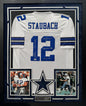 Roger Staubach Autographed Hand Signed Custom Framed Dallas Cowboys Jersey - Beckett COA