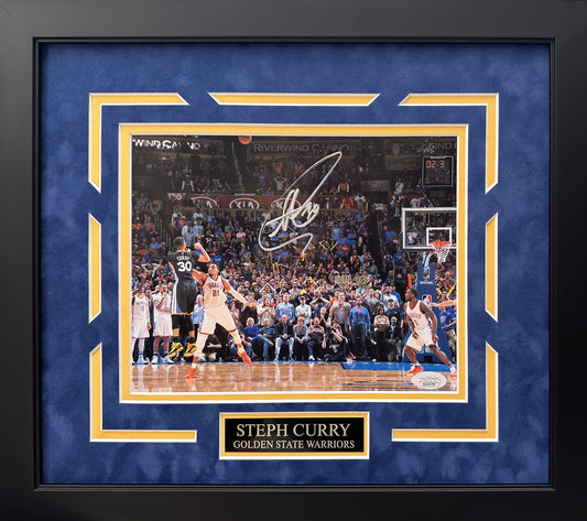 Stephen Curry Autographed Hand Signed Custom Framed 8x10 Golden State Warriors Photo - JSA COA
