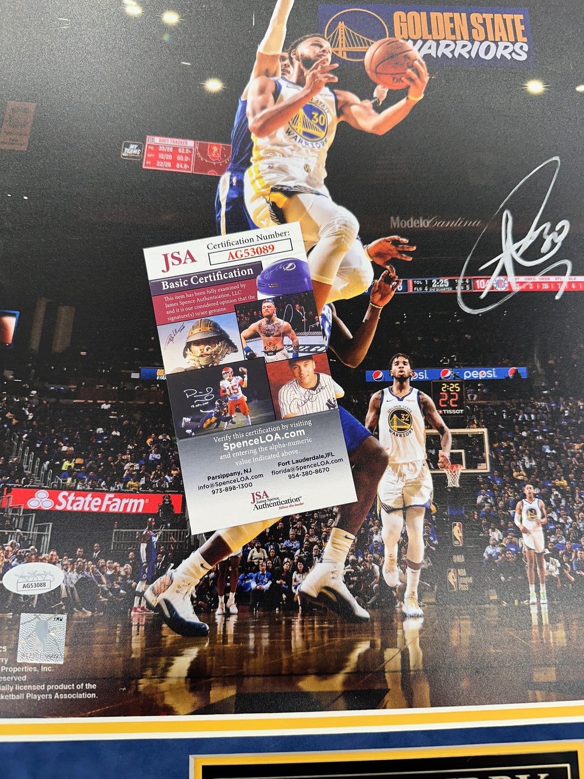 Stephen Curry Autographed Hand Signed Custom Framed 16x20 Golden State Warriors Photo - JSA COA