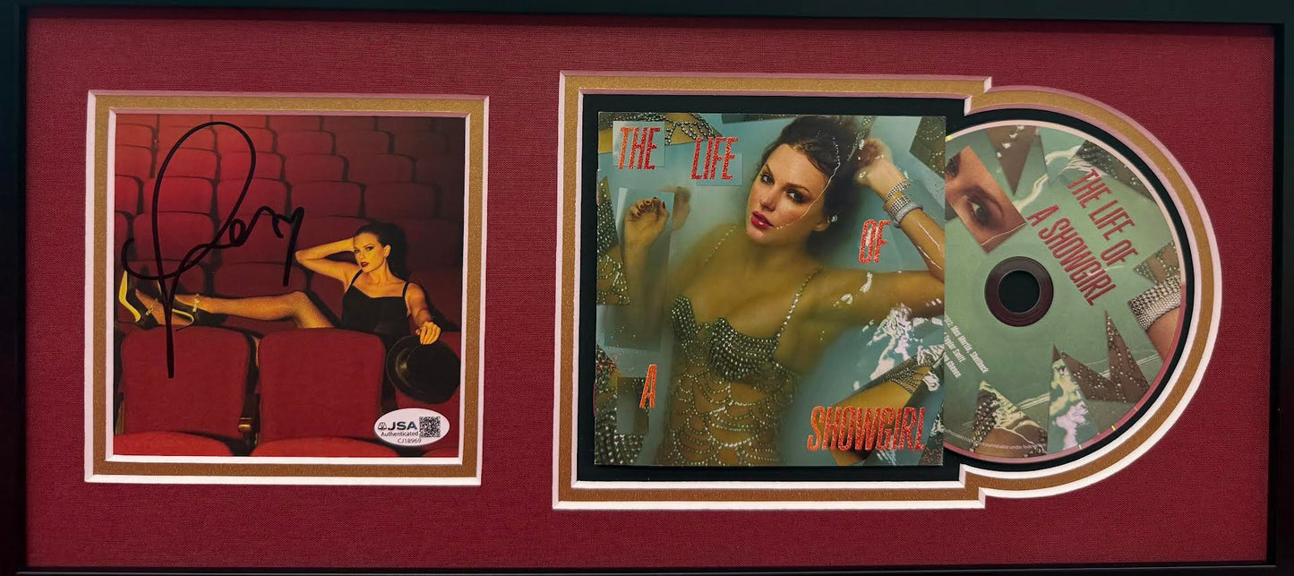 Taylor Swift Autographed Hand Signed Custom Framed Life of a Showgirl CD Insert - JSA COA