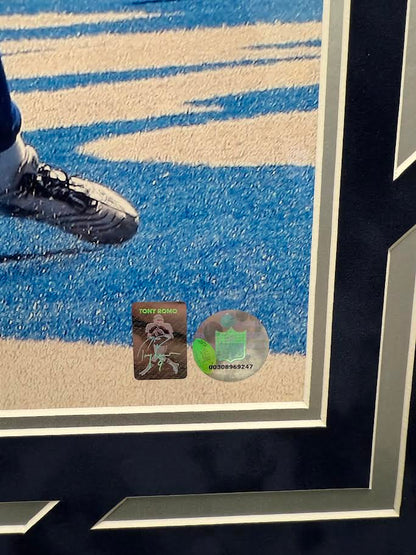 Tony Romo Autographed Hand Signed Custom Framed 16x20 Dallas Cowboys Photo - Romo Hologram