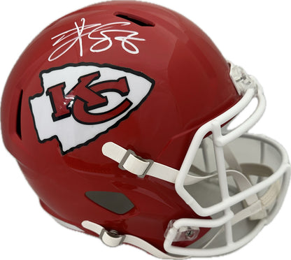 Travis Kelce Autographed Hand Signed Full Size Replica Kansas City Chiefs Helmet - Beckett COA