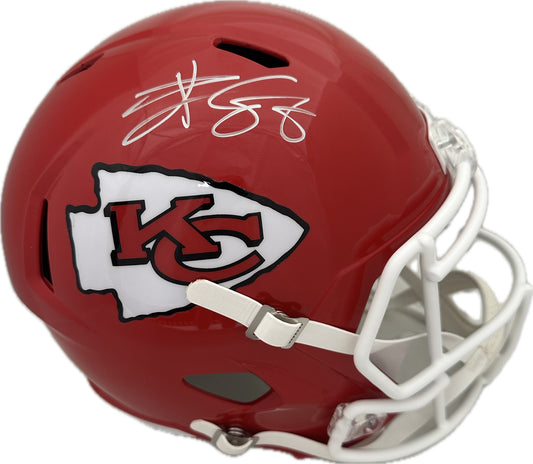 Travis Kelce Autographed Hand Signed Full Size Replica Kansas City Chiefs Helmet - Beckett COA