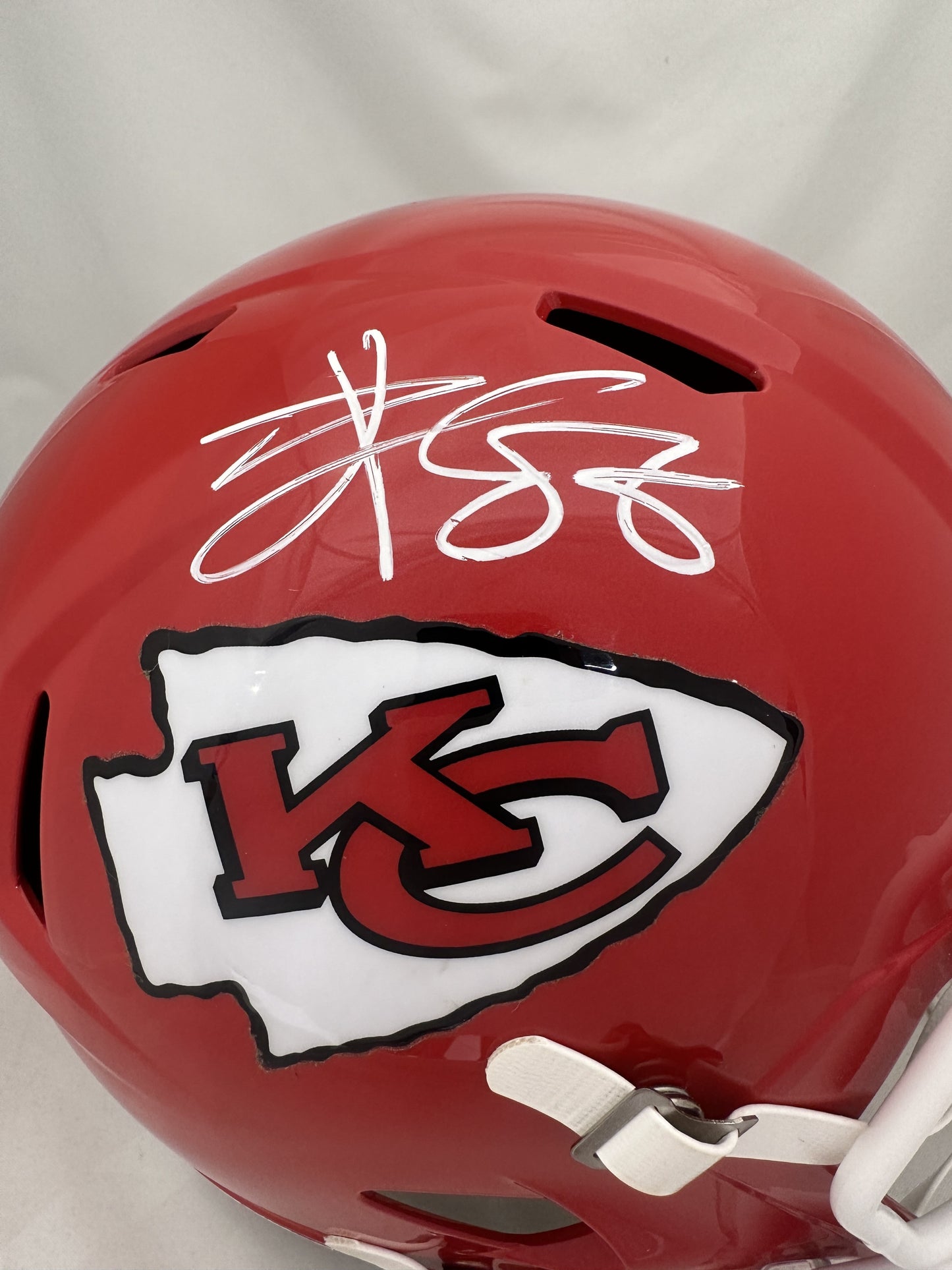 Travis Kelce Autographed Hand Signed Full Size Replica Kansas City Chiefs Helmet - Beckett COA