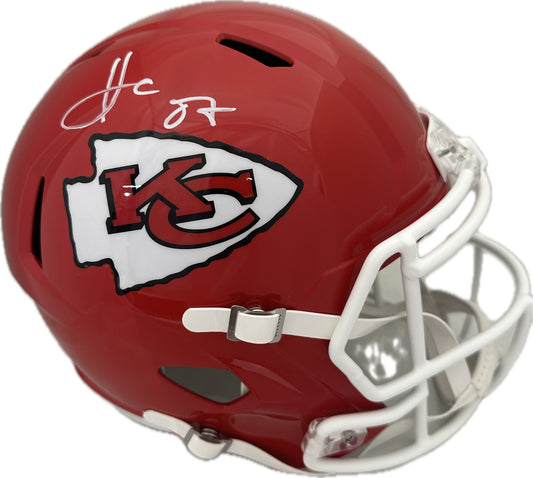 Travis Kelce Autographed Hand Signed Full Size Replica Kansas City Chiefs Helmet - JSA COA