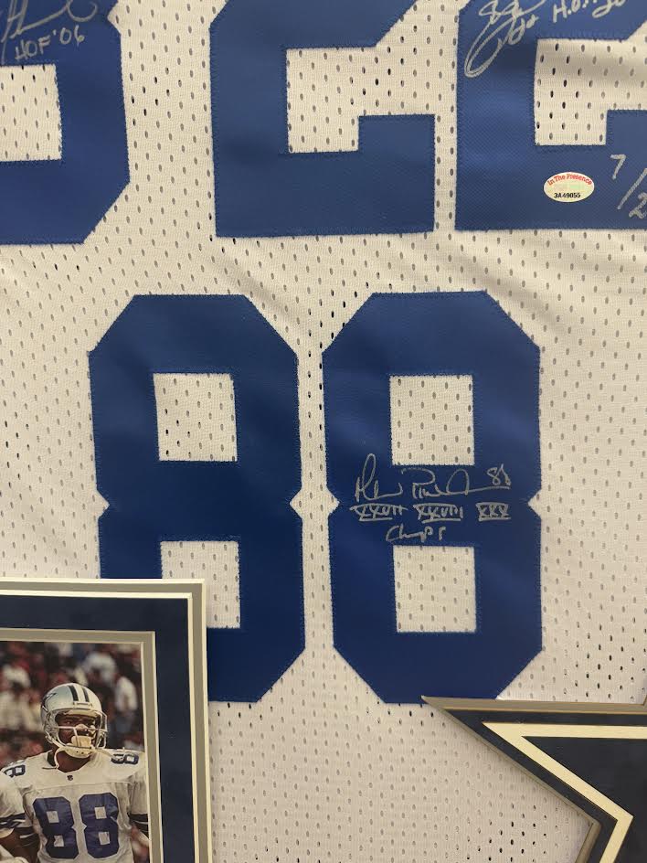 Aikman / Irvin / Smith Autographed Hand Signed Custom Framed Dallas Cowboys Triplets Jersey - PSA/DNA COA