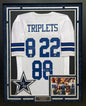 TRIPLETS (Aikman, Emmitt, Irvin) Autographed Hand Signed Custom Framed Dallas Cowboys Jersey - JSA COA