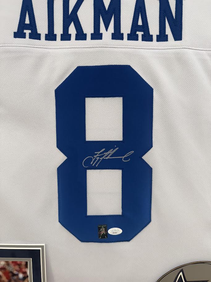 Troy Aikman Autographed Hand Signed Custom Framed Dallas Cowboys Jersey - JSA COA