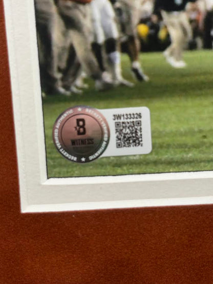 Vince Young Autographed Hand Signed Custom Framed 8x10 Texas Longhorns Photo - Beckett COA