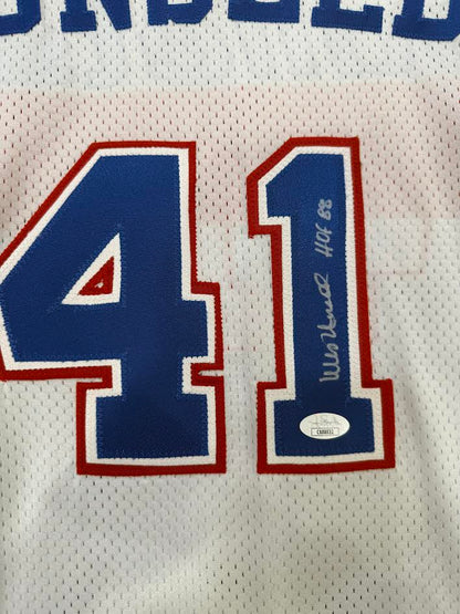 Wes Unseld Autographed Hand Signed Custom Washington Bullets Jersey W/ HOF Insc. - JSA COA