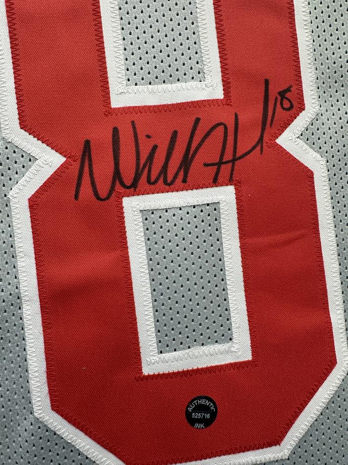 Will Howard Autographed Hand Signed Custom Framed Ohio State Jersey - Authentic Ink COA