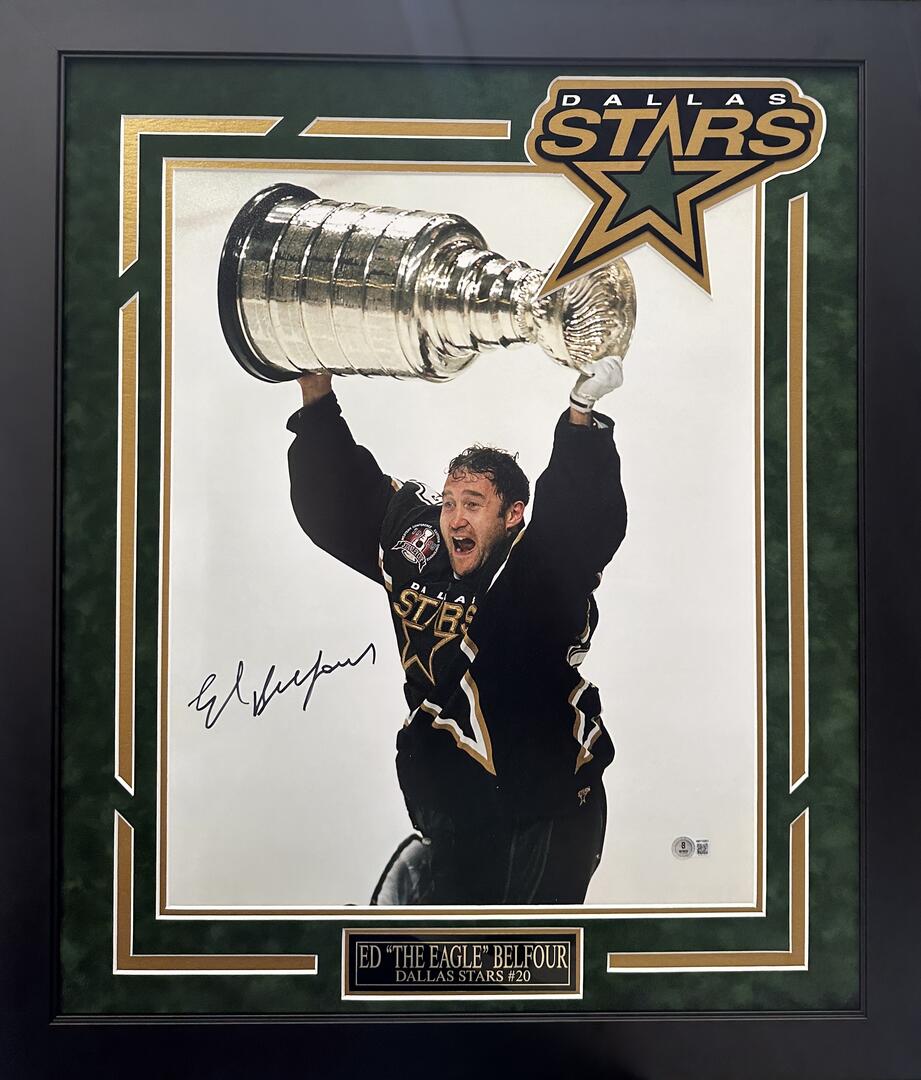 Ed Belfour Autographed Hand Signed Custom Framed 16x20 Dallas Stars Photo - Beckett COA