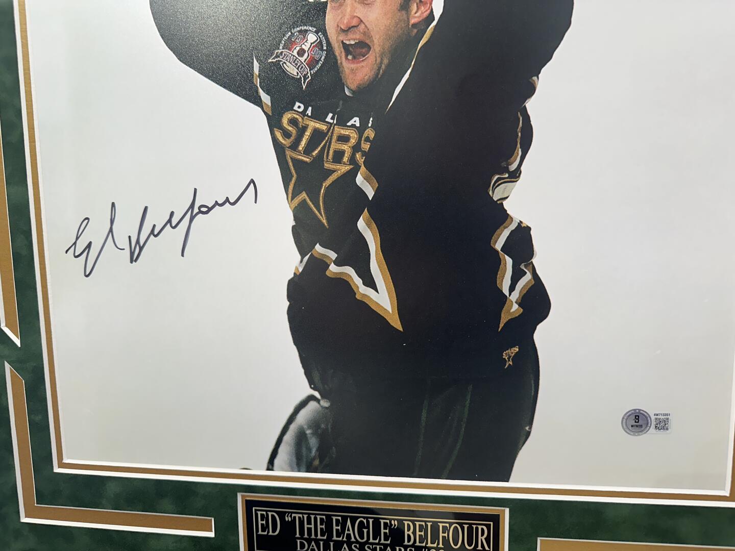 Ed Belfour Autographed Hand Signed Custom Framed 16x20 Dallas Stars Photo - Beckett COA