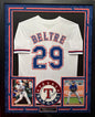Adrian Beltre Autographed Hand Signed Custom Framed Texas Rangers Jersey - JSA COA