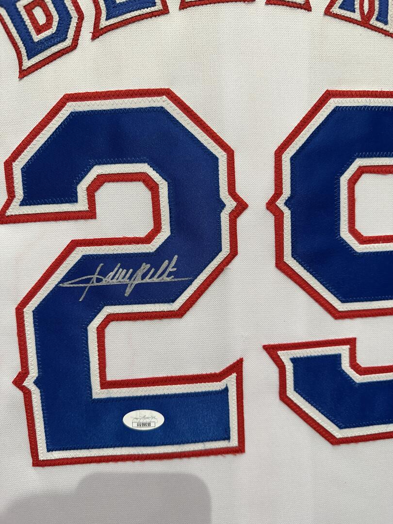 Adrian Beltre Autographed Hand Signed Custom Framed Texas Rangers Jersey - JSA COA