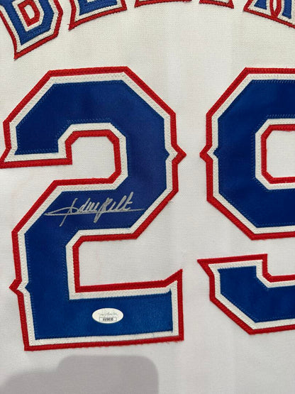 Adrian Beltre Autographed Hand Signed Custom Framed Texas Rangers Jersey - JSA COA